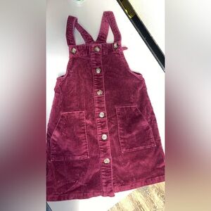Kids Corduroy Overalls in burgundy